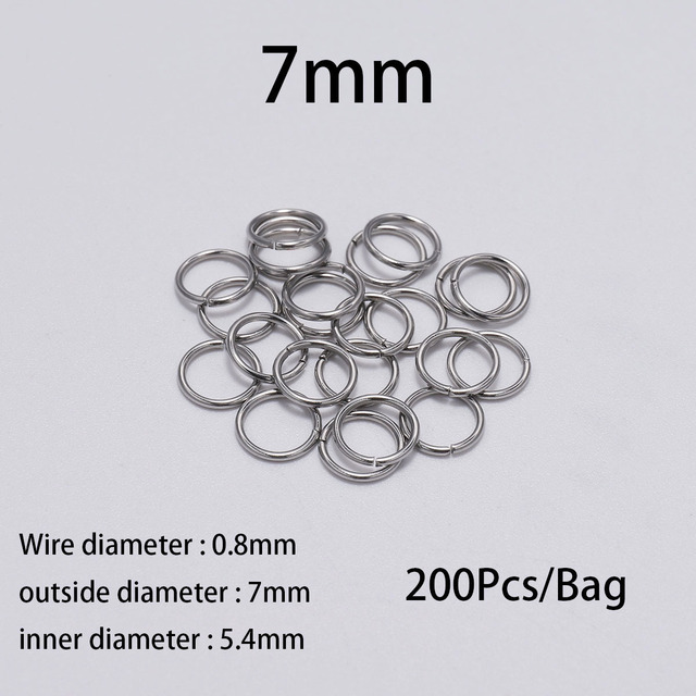 3-15mm Diameter Stainless Steel Open Single Loops Jump Rings Split Ring For Jewelry Making DIY Connector Accessories