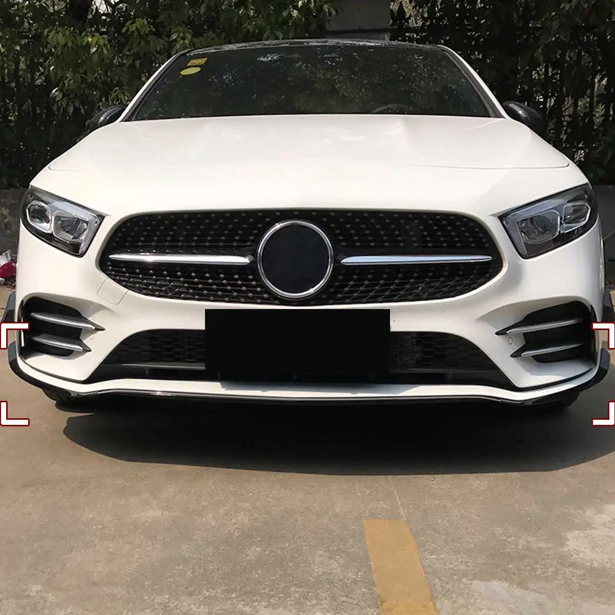 Пара Нижняя передняя бампер полоса для установки губы Canard Накладка для Mercedes-benz A класс W177 A180 A200 A220 A250 Для AMG