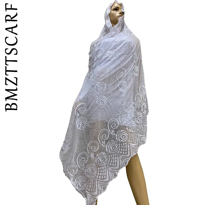Новинка, Африканский шифоновый шарф, мусульманский шифоновый женский большой шарф с вышивкой, пашмиана BM845