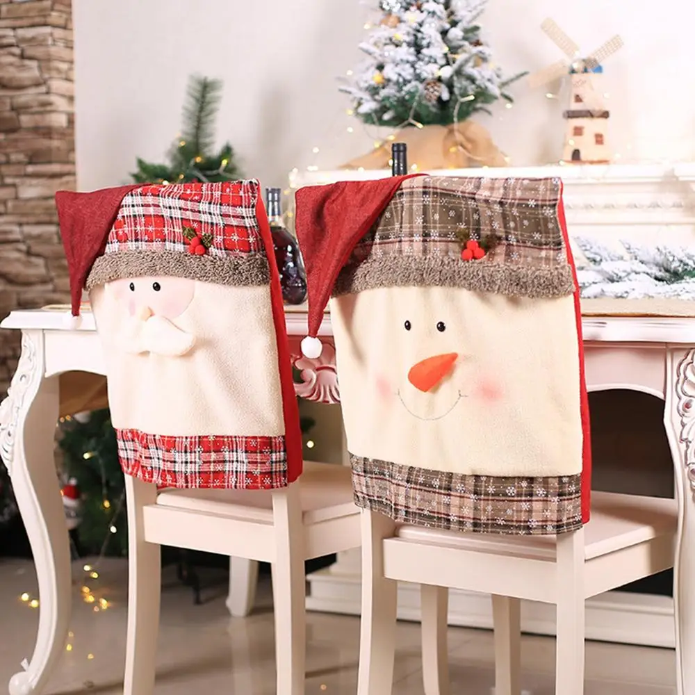 Рождественские украшения Чехол для стула «Рождество» украшения для дома снеговик украшение для рождественского стола Navidad украшения подарок Рождество