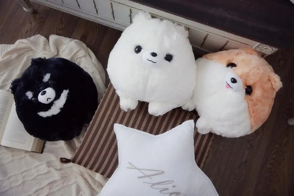 NEW Lovely Furry Pomeranian Small Cute Dog Pillow Soft Plush Toy Creative Chair Cushion Stuffed Baby BIrthday Gift House Decor | Игрушки и