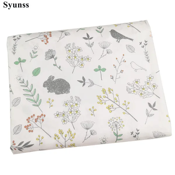 Syunss зеленый кролик сетки печатных хлопок ткань для Diy лоскутное стеганое детские кроватки тканевые подушки одеяло шитье Tissus - Цвет: 1