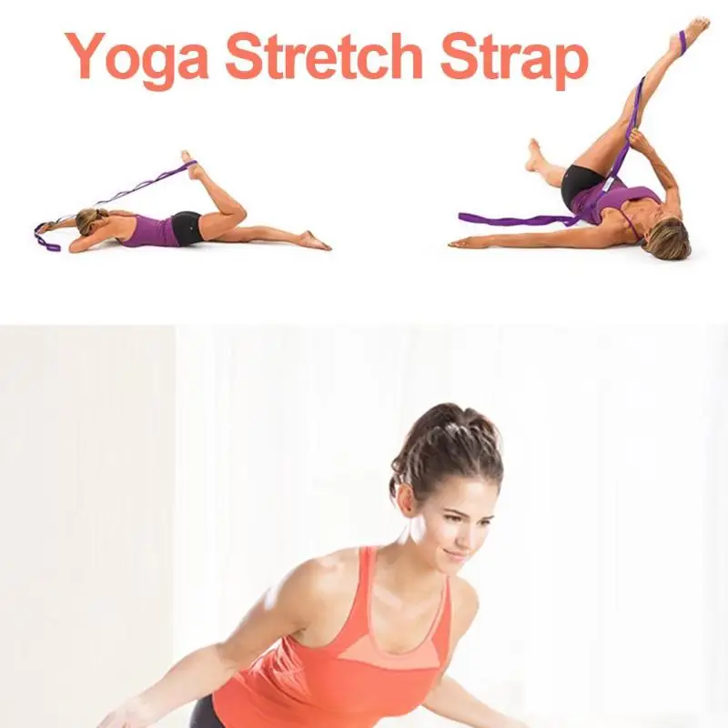 TOP!-2M/6.6Ft Yoga Stretch Strap Aerial Yoga Anti-Gravity Rope With Grip Loops Fitness Exercise Gym Rope Waist Leg Resistance Be