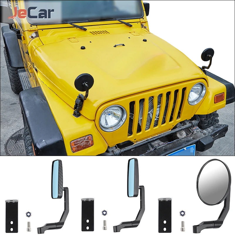 Car Hood Cover Backup Mirror Hood Latch Catches Blind Spot Reversing For Jeep  Wrangler Tj Jk 1997-2017 Auto Accessories - Mirror & Covers - AliExpress