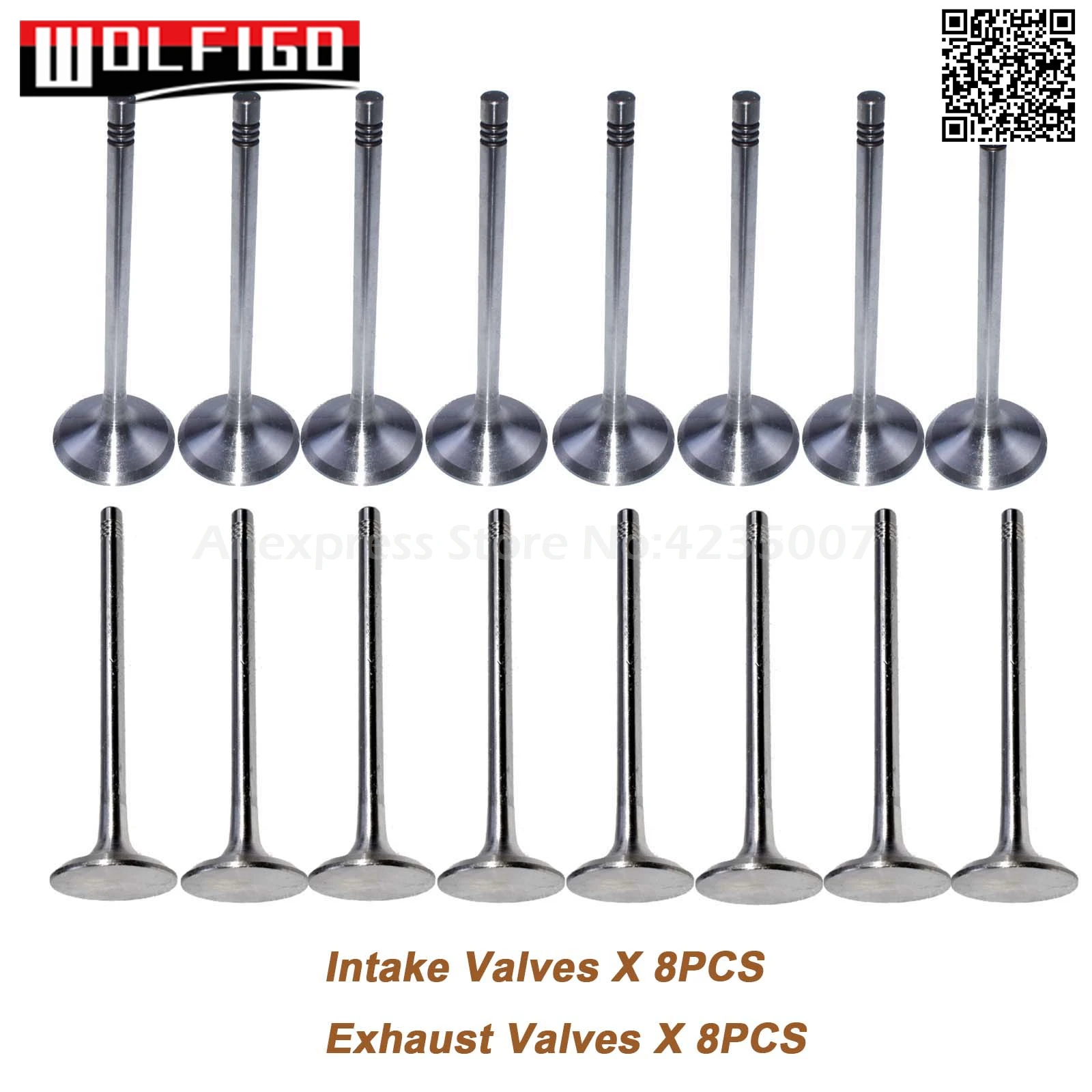 Intake Exhaust 16pcs WOLFIGO Впускной Выпускной клапан и шток сальник для VW Golf G-TI тигуан Жук AUDI 06D109601M, 06D 109 601 M, 06D109611H, 036109675A - Цвет: Intake Exhaust 16pcs
