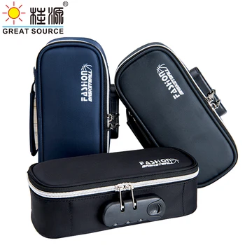 

Code Lock Pen Box Big Canvas Pencil Case Girl Boy Stationery Organizer Box Big Space High Quality Storage School Office Supplies