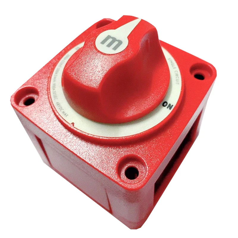 Marine 2 Position 12-48V 300A Red On-Off Power Panel Battery Switch Isolator Disconnect Rotary Boat Accessories 1 2 both off selector battery isolator switch 12v 24v 48v 200a for marine boat rv vehicles 4 position