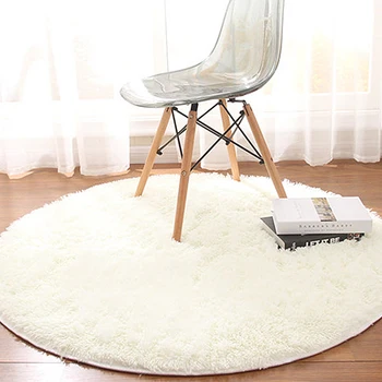 

Delicate Design 120 X 120cm Fluffy Round Rug Mat Classic Texture Creative Living Room Bedroom Soft Short Plush Floor Carpet