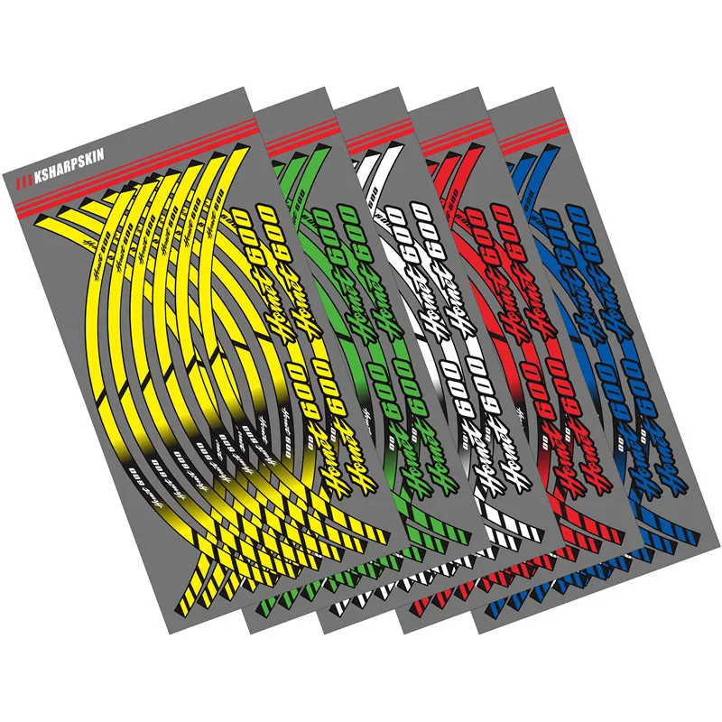 12 X Thick Edge Outer Rim Sticker Stripe Wheel Decals FOR HONDA HORNET 600 HORNET600 | Автомобили и мотоциклы
