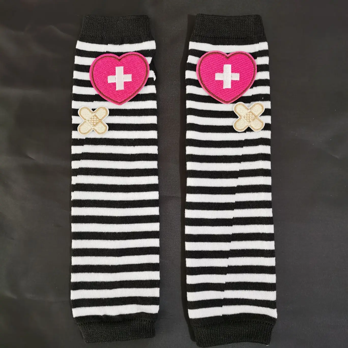 thumbnail image 2 of Goth Gloves Y2K Sweet Knit Long Sleeve Fingerless Mittens Japanese Harajuke Arm Sleeve For W Femboy Clothes 2 of 11