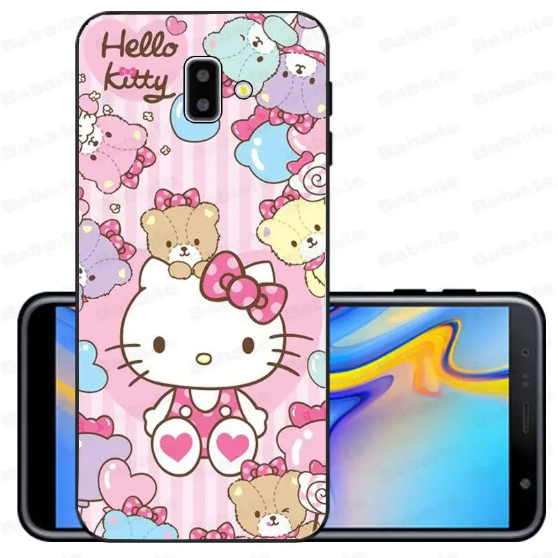 Чехол для galaxy j6 hello kitty Мягкий силиконовый черный чехол для телефона samsung galaxy j6 plus A6 A8 A9 A10 A30 A50 мобильные телефоны - Цвет: A8