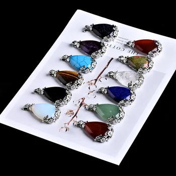 

1PC Natural Crystal Mineral Ornament Water Drop Pendant Guardian Precious Fashion Couple Pendant Necklace Pendant Gift Jewelry