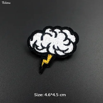 

Small Size Clouds Lightning Patches Iron on Badges Clothes Embroidered Stickers Apparel Appliques Sewing DIY Patchwork