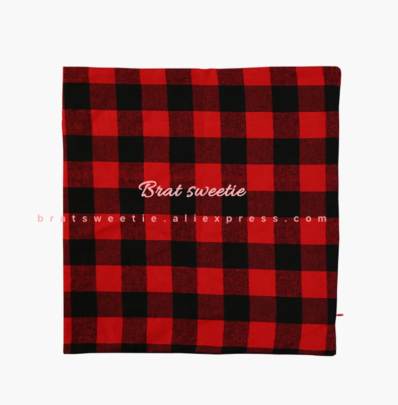 Red and Black Christmas Buffalo Check Plaid Pillow Case Valentines Day Polyester Cushion Covers Pillowcase for Home Decorations - Color: redplaid pillowcase