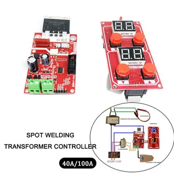 

40A 100A LCD Digital Spot Welder Adjustable Time Current Controller Spot Welding Machine AC 9V Transformer control board -D04