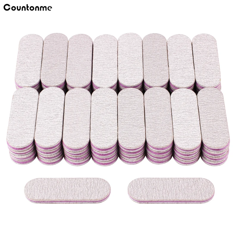 

Mini Double Sided Nail Files 100/180 Grit 100Pcs Small Buffer Block Files 6*2CM UV Gel Remover Manicure Tools Supply