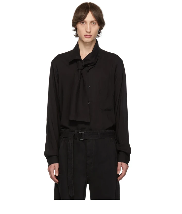 

XS-6XL ! 2023 Men's clothing GD Hair Stylist Male Tie Scarf Collar Shirt new arrival plus size Singer costumes