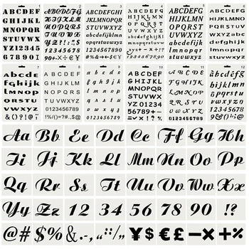 

52 Pcs Letter Number Stencils Alphabet Stencil Journal Supplies Children DIY Scrapbooking Painting Drawing Mold Craft