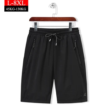 

Summer Thin Shorts Men Casual Breathable Loose Mens Clothing Bodybuilding Fitness Sweat Shorts High Street Plus Size 8XL Shorts