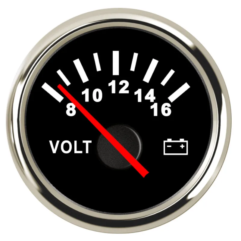 52 мм вольтметр 8-16 вольт водонепроницаемый ЖК-дисплей Вольтметр подходит для автомобиля мобильный мотор мотоцикл с красной подсветкой 12 В 24 В