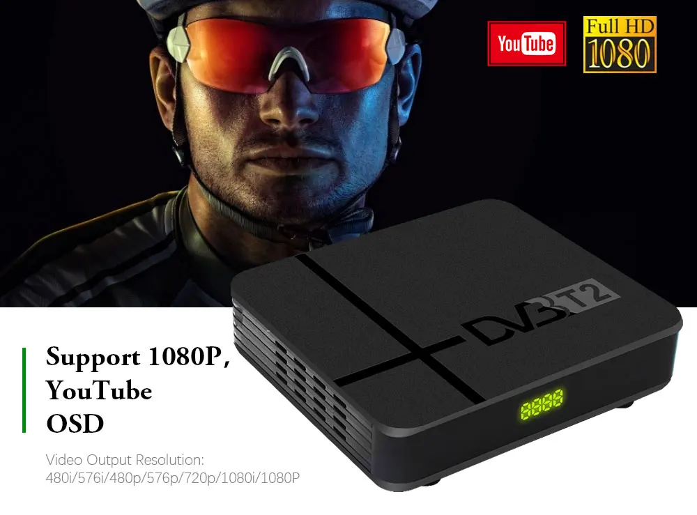 Vmade DVB-T2-K2 MAX HD цифровой эфирный приемник встроенный RJ45 сеть H.265 MPEG-2/4+ USB wifi Поддержка Youtube Dolby AC3