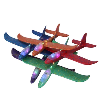 

New 48cm Hand Throw Flying Plane Toys Glider Planes Foam Aeroplane Model Glow In The Dark Flying Glider Plane Toys For Kids NEW