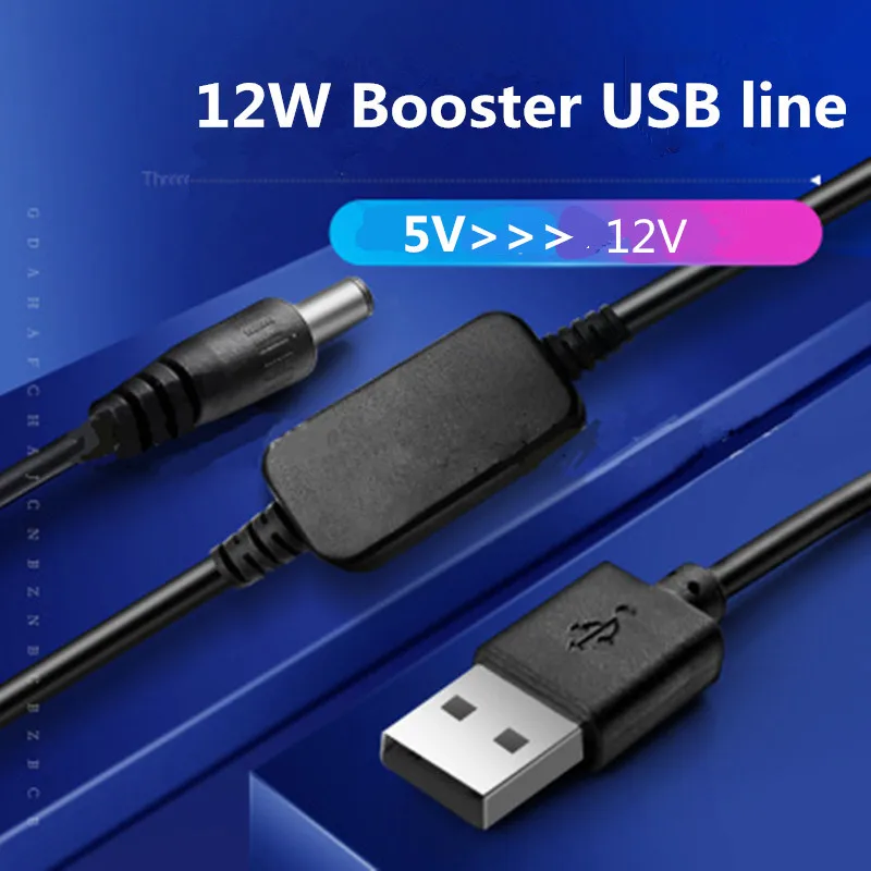 USB повышающий преобразователь DC 5 В до 12 1A кабель Вт для питания/зарядное