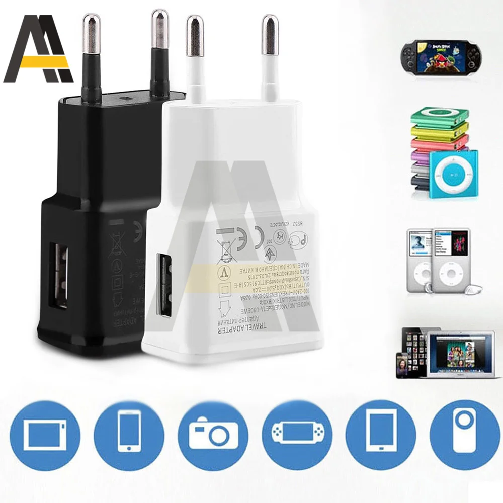 

USB Charging Head Adapter US EU plug Mobile Phone Charger 5V 1A 2A For iPhone Xiaomi Travel For Samsung Xiaomi 11