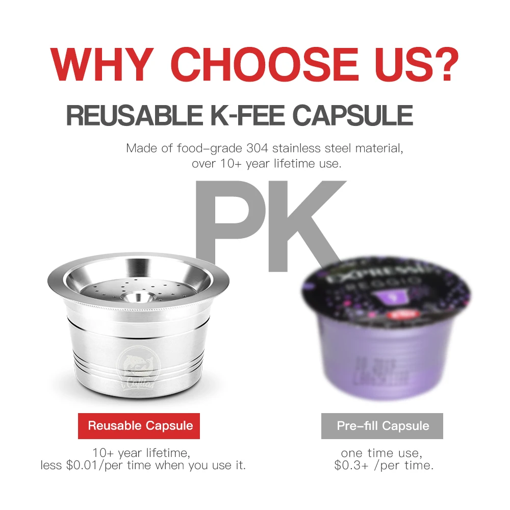 ICafilas нержавеющая сталь кофе капсула Pod Reuable K Fee фильтры для Tchibo Cafissimo ALDI Expressi марке