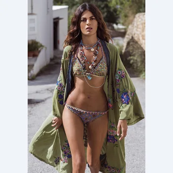 

Embroidery Party Dresses Runway Floral Bohemian Flower Embroidered 2 Pieces Vintage Boho Mesh Dresses For Women