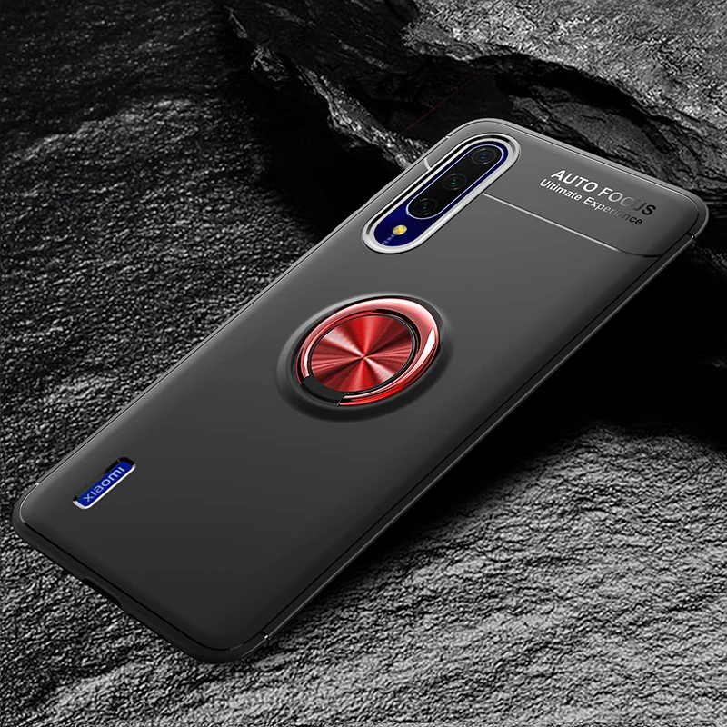 Чехол MAKAVO для Xiaomi Mi 9 Lite Мягкая силиконовая матовая задняя крышка с кольцом