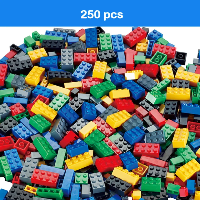 250-1000 шт Строительные блоки город DIY креативные кирпичи объемные модели техника фигурки Детские игрушки Совместимые все бренды подарки Красочные - Цвет: 250 pcs
