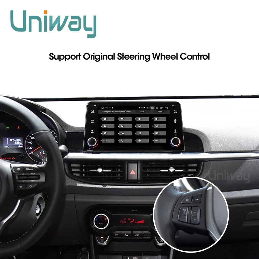 Uniway android 9,0 2G+ 32G Автомобильный dvd-плеер forKia Picanto gps навигация автомобильный мультимедийный плеер Видео Радио плеер