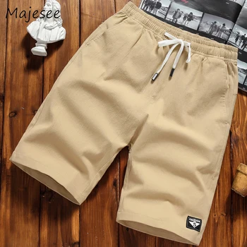 

Plus Size Summer Men Casual Shorts Mens Short Thin Solid Comfortable Breathable Korean Elastic Waist Pockets Male Loose 4 Colors