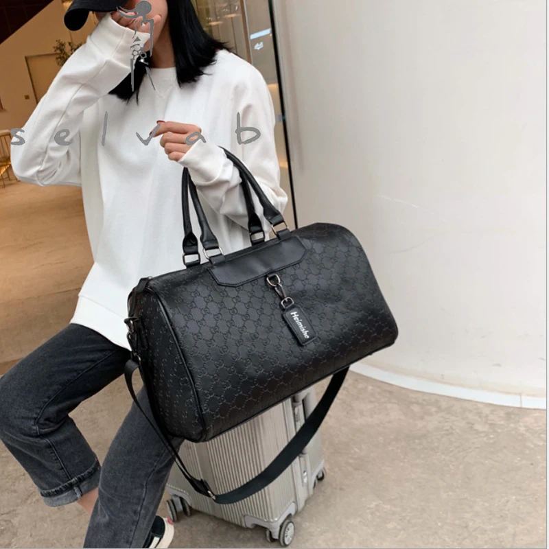 

Short-distance travel PU leather luggage travel business sports fitness bag Korean fashion large-capacity tote bag