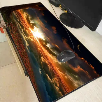 

XGZ Beautiful Cloud Sunset Gaming Mouse Pad Locking Edge Large Mouse Mat PC Computer Laptop Keyboard Pad for CS GO Dota 2 Lol