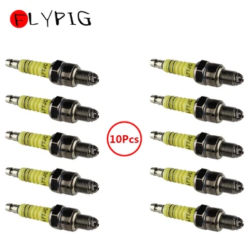

10pcs Motorcycle Spark Plug A7TC A7TJC 3 Electrode for GY6 50cc 70cc 90cc 110cc 125cc Moped Scooter ATV Quads D20