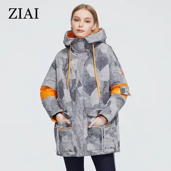 

ziai winter women parka fashion pockets female jacket Camouflage long women coat Comfortable Contrast lady office AR-7222