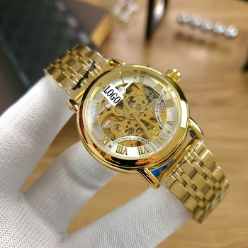 

Brand Men's Watch Hollow Waterproof Business Chronograph Men's Mechanical Watch Stainless Steel Bracelet Men's Watch