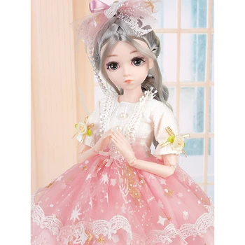 

45CM BJD Dolls 1/3 Pretty Girl 28 Joint Movable Body Replaceable Clothes DIY Silicone Reborn BJD Dolls Girls Princess Full Set