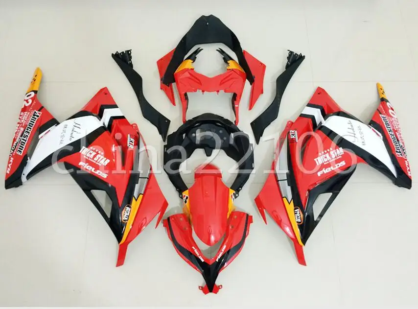 

Injection Mold New ABS Motorcycle Fairings Kit Fit for Kawasaki Ninja300 ZX300R EX300 300R 2013 2014 2015 2016 2017 Red White