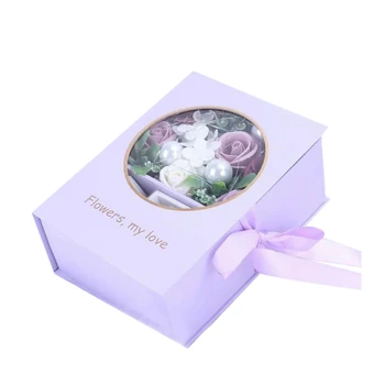 

Soap Flower Bouquet With Packing Box Red Scented Rose For Valentine'S Day Soap Rose In Gift Box