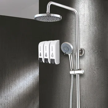 

Triple Shower Soap Dispenser Wall Mounted Seifenspender Liquid 350ml Soap Shampoo Dispenser Washing Lotion For Bathroom
