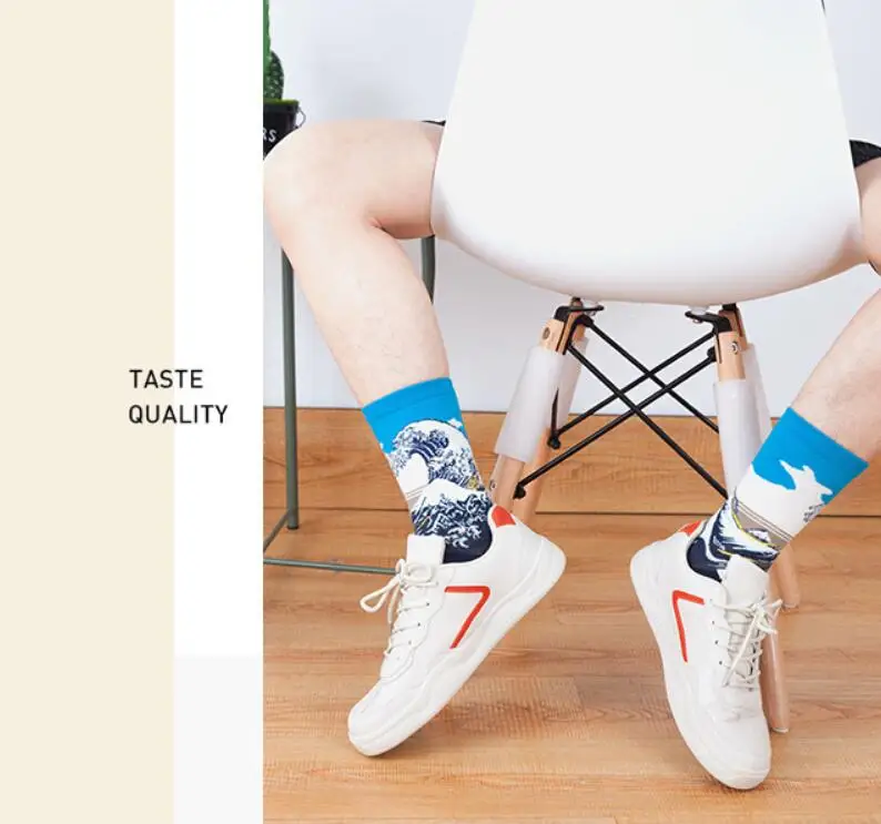 Мужские носки с рисунками, 100 хлопок, чулки, wo, мужские хлопковые носки, пара, носки унисекс в стиле Харадзюку