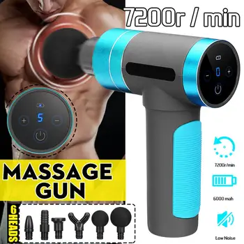 

7200 r/min USB Therapy Massage Guns 5 Gears Touch Screen Button LED Display Deep Muscle Massager Relax Body Pain Relief Slimming
