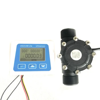 

US211M Lite USN-HS10TB 1-100L/Min Digital Flow Meter 5V Flow Reader Compatible with All Our Hall Effect Water Flow Sensor Saie