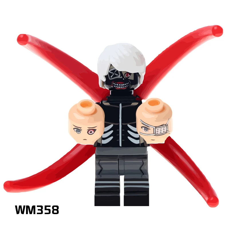 

Single Sale WM358 Tokyo Ghoul Kaneki Ken Kaneki WITH MASK Three Head Building Blocks Children Gifts Toys