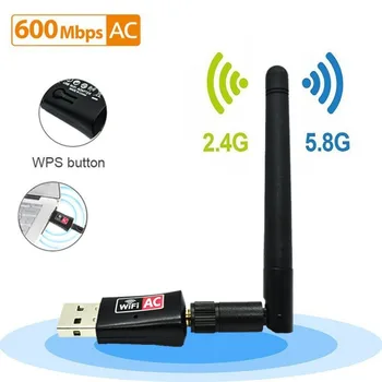 

Portable Mini 600Mbps 2.4G/5G Dual Band Connection Wireless USB Adapter WiFi Receiver Dongle Home Network Card For PC Leptop