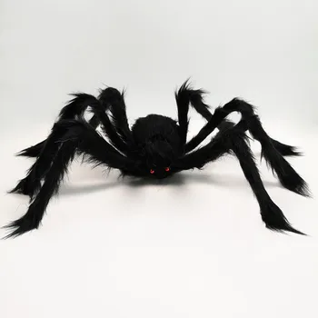 

75cm Halloween Haunted House Joke Realistic Prank Props Decoration Spider Toys Nightclub Scared Black Large Plush Spiders Doll