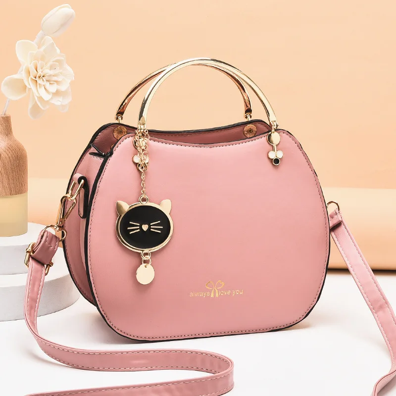 Crossbody Bag Women Handbags Leather Shoulder Bag Cute Kitten Ladies Shoulder Bags Korean Girl Shell Small Bag Women's Messenger Bags Female Handbag Sac A Main Femme